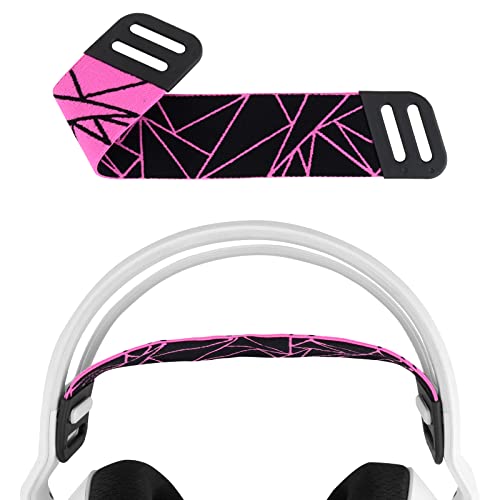 Geekria Mesh Fabric Headband Pad Compatible with Logitech G733, G335, G535 Headphones, Replacement Band Repair Part (Black/Pink) - color: Black Pink