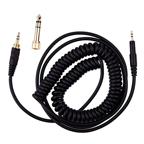 ATH-M50x Replacement Cable, Coiled Aux Cord Compatible with Audio-Technica ATH-M40x ATH-M50x ATH-M60x ATH-M70x Headphones with 6.35mm Adapter(4ft extends to 10ft)