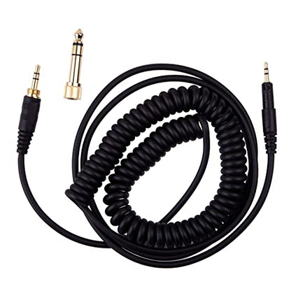 ATH-M50x Replacement Cable, Coiled Aux Cord Compatible with Audio-Technica ATH-M40x ATH-M50x ATH-M60x ATH-M70x Headphones with 6.35mm Adapter(4ft extends to 10ft)