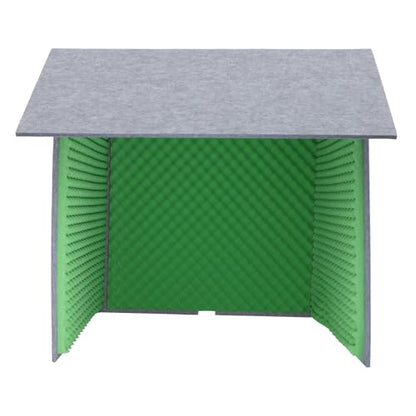 Desktop Soundproof Cover, 80x80cm Portable Vocal Isolation Booth with Acoustic Foam, Microphone Isolation Booth Cube, Noise Reducing Shield for Microphone, Streaming, and Office Privacy (Green) - color: Green
