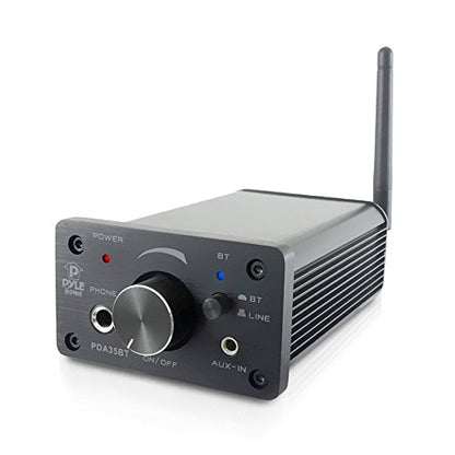 Pyle PDA35BT 100 Watt Mini Bluetooth Power Digital Class D Amplifier & Headphone Amplifier with Two Aux Inputs - 2 Channel Stereo Output - Portable Compact