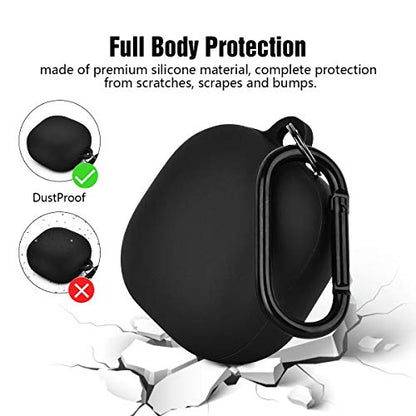 AIRSPO Silicone Case Compatible for Samsung Galaxy Buds 2 Pro/Galaxy Buds2/ Galaxy Buds Pro 2/ Galaxy Buds Live/Galaxy Buds FE Case (Black) - color: Black
