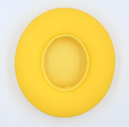 Headphone Replacement Ear Pad Cover Compatible with Beats by Dre Solo3 Solo2 Wired Wireless Headphones Protein Leather Memory Foam Headphone Cushion Ear Muffs-College Yellow - color: college yellow