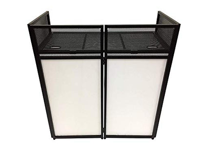 DJ Event Facade White/Black Scrim Metal Frame Booth + 20" x 40" Flat Table Top Includes Both White and Black Panels + Carrying Cases!