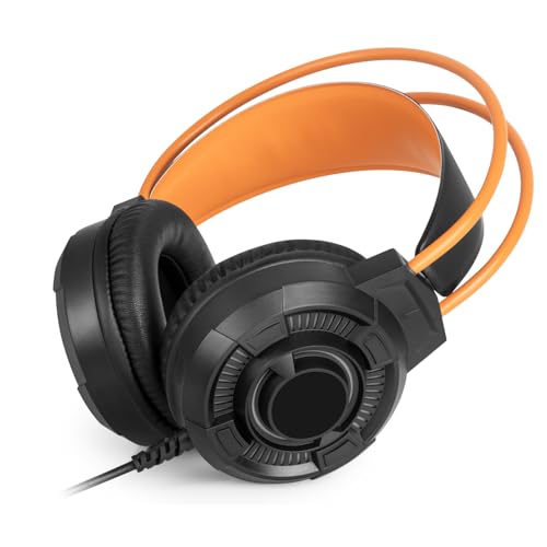 SATONE Studio Monitor Headphones,Over-Ear Noise Cancelling Recording Headphone Audio Monitors,3.5/6.35mm Wired Audio Jack for Mixing DJ Guitar Amp,Podcast Keyboard Piano and Computer Laptop PC-Orange