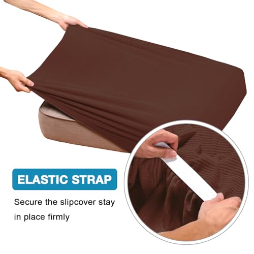 Flamingo P Super Stretch Couch Cushion Cover 1 Pack Individual Seat Slipcover with Elastic Bottom, Machine Washable Furniture Protector (1 Seat Cushion Cover, Burnt Brick) - color: Burnt Brick, size: 1 Seat Cushion Cover