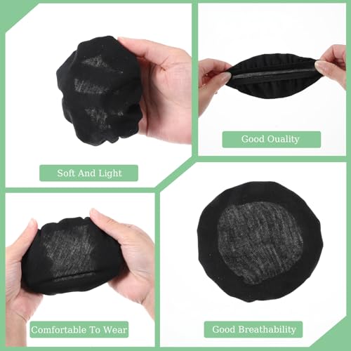 6pcs Fabric Headphone Ear Covers, Black Washable Ear Pad Covers Stretchable Earcup Cotton Nylon Headphone Protector Sweat Headset Cloth Fit 3.5" to 5.9(Large Size) - size: Large Size