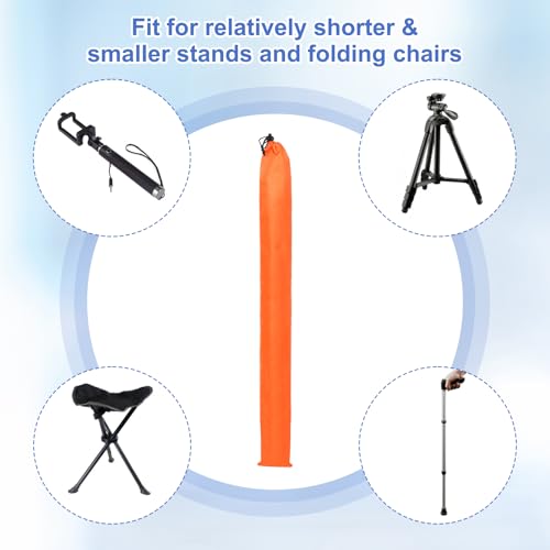 2 Pcs 40 x 5 Inch Tripod Monopod Case Bag, Oxford Cloth Foldable Tripod Carrying Case Bag with Drawstring, Fits Speaker/Light Stand/Studio/Outdoor/Travel/Camping, Orange - size: 40x5 Inch