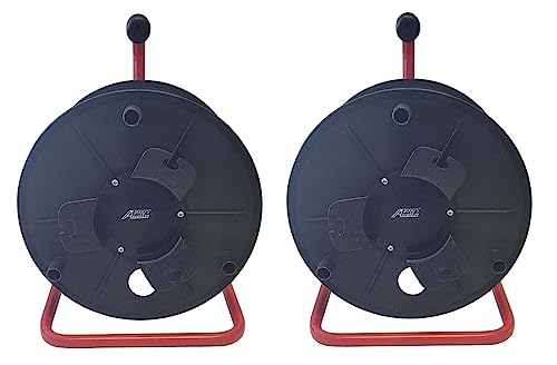 Audio2000'S ADC271C2 Two-Pack (2 Pieces) Deluxe Portable Cable Reels/Cord Reels, Total Capacity: up to 1440 feet of 6mm Cable/Cord (Capacity of Each Cable Reel: up to 720 feet of 6mm Cable/Cord)
