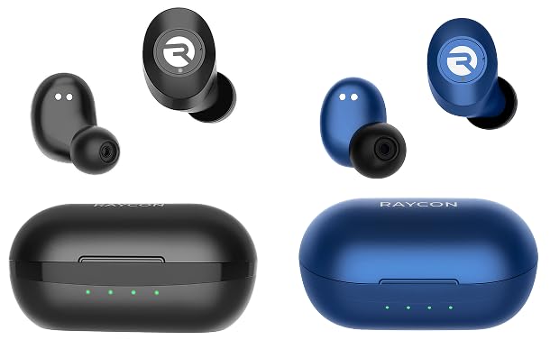 Raycon Everyday Earbuds Classic 2X Earbuds Bundle (Black & Blue) - Stereo Sound, Active Noise Canceling, in-Ear Bluetooth Headset True Wireless 32 Hours Playtime