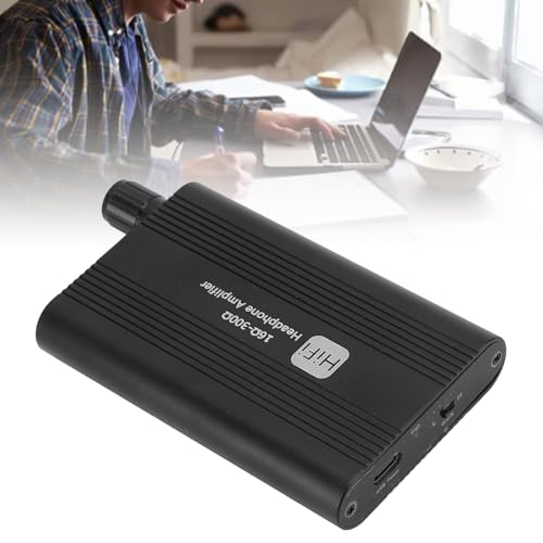 Portable Headphone Amplifier, 16-300Ω Earphone Amp with 2 Stage Gain, 3.5mm AUX in/Out, 1500mAh Battery, Volume Control, for MP3 MP4 Phone Computer