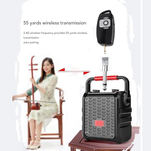 Erhu Microphone 2.4G Wireless Anti Interference Plug and Play Violin Pickup with 3.5mm to 6.35mm Adapter 10 Meter Distance Equipped Noise Cancelling Chip Durable ABS Build Automatic Pairing