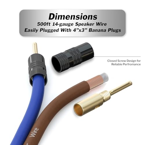 InstallGear 14 Gauge Speaker Wire Cable (500ft), 14 AWG - size: 14 Gauge (CCA) - 500 Ft