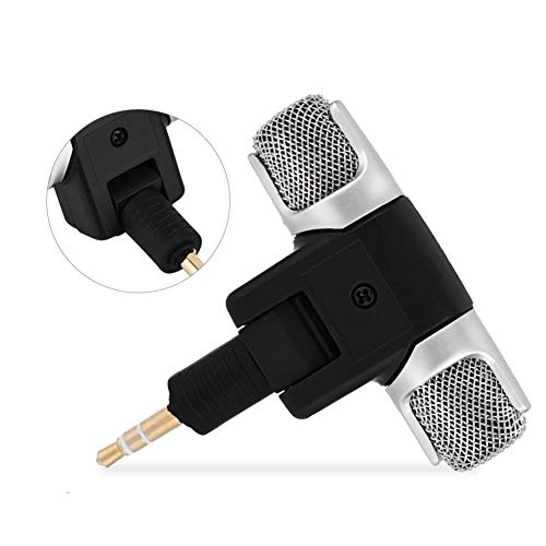 Hakeeta Mini Stereo Microphone for PC Laptop MD Camera, Directional Condenser Flexible Microphone Vlogging Microphone with 3.5mm Gold-Plating Plug