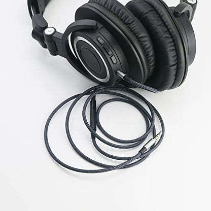 NewFantasia 3.5mm to 2.5mm Male Audio Cable Compatible with Audio Technica ATH-M50x(2.5mm Port), ATH-M40x, ATH-M70x, ATH-M60X Headphone, Remote Volume Mic Compatible with Samsung Galaxy Android Phone