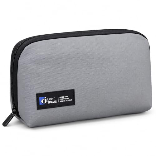Electronics Organizer Tech Pouch for Cables and Chargers, Gray - color: Grey