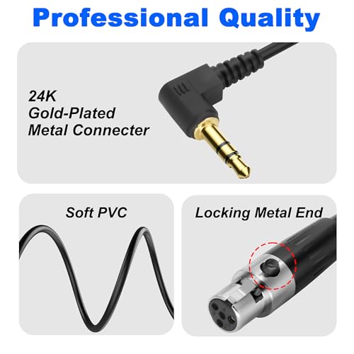 XMSJSIY Mini XLR to 3.5mm Stereo Audio Cable 90 Degree Right Angle 1/8" | TRS to Mini XLR 4 Pin Female Headphone Spring Audio Coiled Cord for MP3 Players, Phones, Laptops - 0.5m /1.65 ft - style: Mini XLR 4 PIN