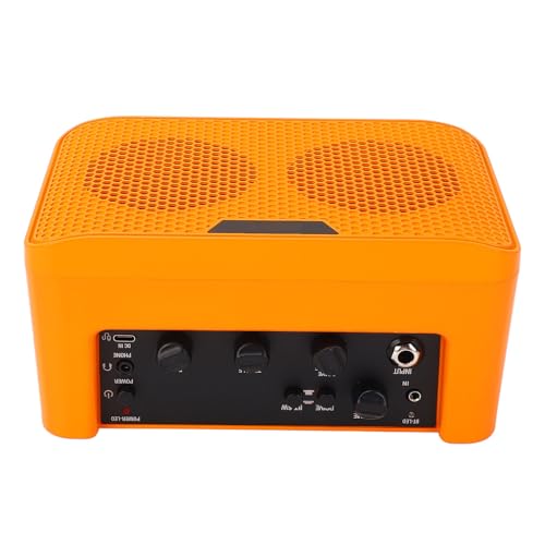 Focket Electric Guitar Amplifier, 10W Output Builtin Delay Effect Portable Guitar Amplifier, Amp Speaker with 3.5mm Headphone Jack Volume Tone Control for Desktop Coffee Table
