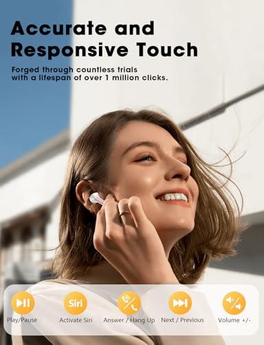 Wireless Earbuds, Hi-Fi Deep Bass Ear Buds, 48H Playtime In-Ear Headphones - color: Rose Pink
