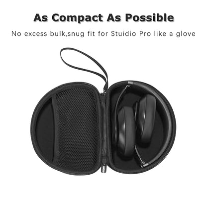 Ginsco Headphone Case Exclusive for Beats Studio Pro/Studio 3 - Wireless Bluetooth Noise Cancelling Headphones, Hard Shell Case Portable Travel Carrying Headphone Case (Black)