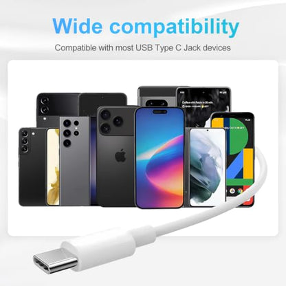USB C 헤드폰 4팩, USB 타입 C 이어버드 HiFi 스테레오 USB C 유선 이어폰, 마이크 볼륨 컨트롤 포함, 삼성 갤럭시 S23 S22 S21 구글 픽셀 6 5 4XL/아이패드 프로와 호환 - color: 화이트.