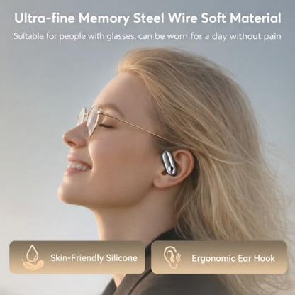 198 Languages AI Translation Earbuds, Bluetooth 6.1 Open Ear Headphones Translator, 4-in-1 Smart Mode Touch Screen Real-Time Earphones Fit iOS and Android Ideal for Travel Business Learning, Gun Black - color: Gun Black