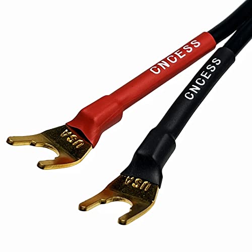CNCESS Female Banana Jack to Spade Plug for Speaker Cable (Large Spade) - size: Large Spade