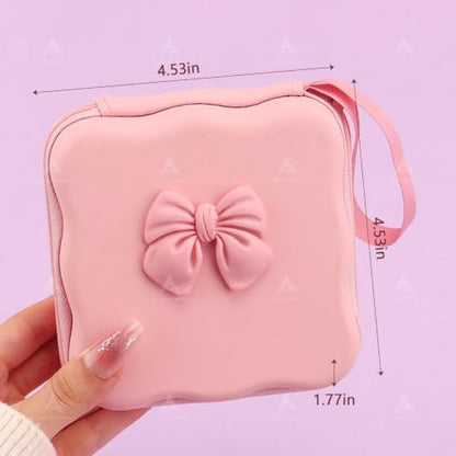 Charger Cover Storage Bag with Bow Tie Waves Design Travel | Bow Tie Waves Design Travel Organizer Case, Charger Cover Storage Bag