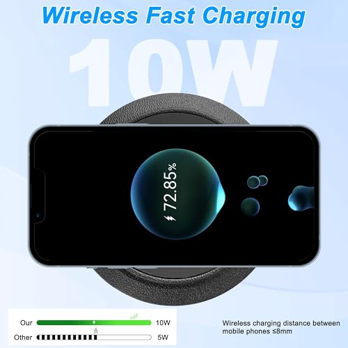 XMSJSIY Desktop Embedded Wireless Charger 3-in-1 Multifunctional Pop-Up 10W Fast Charging Wireless Charger USB Desktop Charger Dual USB Charging for Smartphone for Bedside Table, Desks, Furniture
