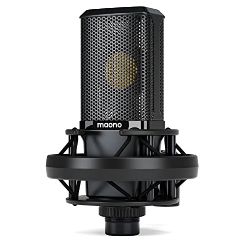 MAONO PM500 XLR Condenser Microphone, 34mm Large Diaphragm for Studio Vocal | Cardioid Pickup, Professional Studio Sound for Podcasting, Recording, Streaming, Vocals, Voice-over, Music, ASMR