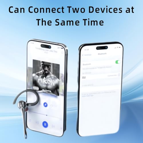 Bluetooth Headset Wireless Earpiece Single Ear Earphones for iOS Android | Noise Canceling Microphone 160H Standby Time Hands Free Calling for Business Office Gaming Samsung Phones