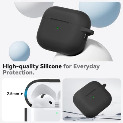 Ljusmicker for AirPods 5/4 Case (2026/2024) with Cleaner Kit,Black - color: B-Black