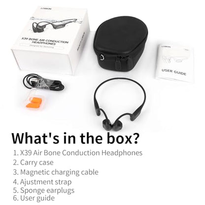 LOBKIN Bone Conduction & Air Conduction Headphones, IP68 Swimming Headphones, 32GB MP3 Open Ear Wireless Headphones with Bluetooth 6.1, ENC Noise Reduction for Swimming Sports Fitness