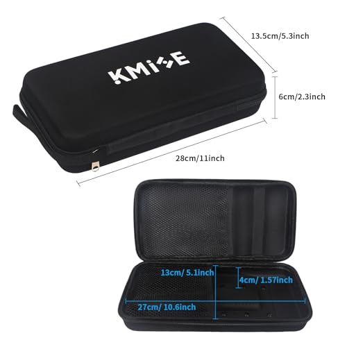Kmise Microphone Case, Microphone Bag for 2 Wireless Microphones EVA Hard Dual Wireless Mic Storage Bag for Gigging and Travel(Case Only)