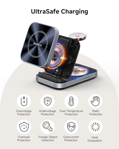 Wireless Charger for Z Flip 8/7, 3-in-1 Charging Station for Galaxy Watch | Foldable Portable, for Z Flip 8/7/7 FE/6/5/4/Z Fold8, for Samsung Watch 8 Classic/8/Ultra/7/FE/6, SwanScout 713F, NO Adapter