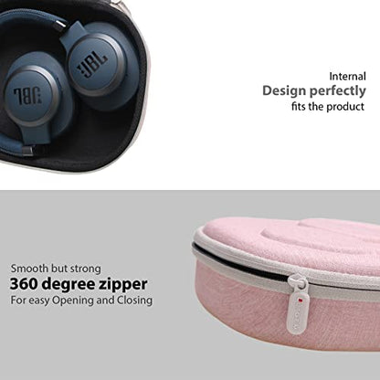 Case for JBL Tune 770NC/510BT/720BT/520BT/670NC/520C Headphones Pink | Hard Carrying Travel Case for JBL Live 770NC/670NC/680NC/780NC Headphones - color: 8.Pink ouside + Black inside
