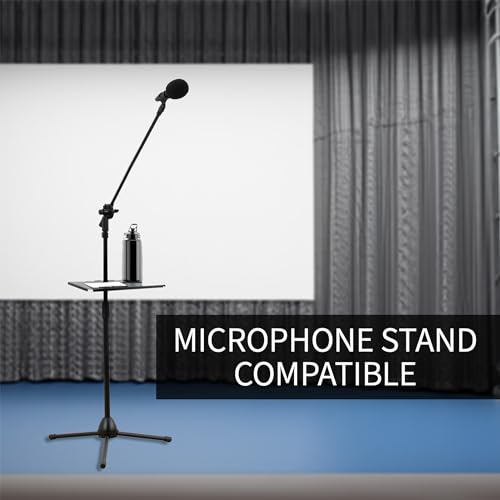 VIVO Universal Steel 14 x 10 inch Shelf Pole Mount for TV Cart, Attaches to 0.5” to 2.4” Poles, Speaker & Microphone Stands, Clamp-on Utility Storage Surface, Black, MOUNT-SF13P - size: 14 x 10 inch