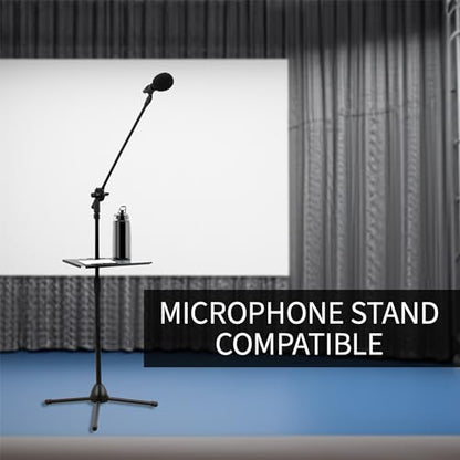VIVO Universal Steel 14 x 10 inch Shelf Pole Mount for TV Cart, Attaches to 0.5” to 2.4” Poles, Speaker & Microphone Stands, Clamp-on Utility Storage Surface, Black, MOUNT-SF13P - size: 14 x 10 inch