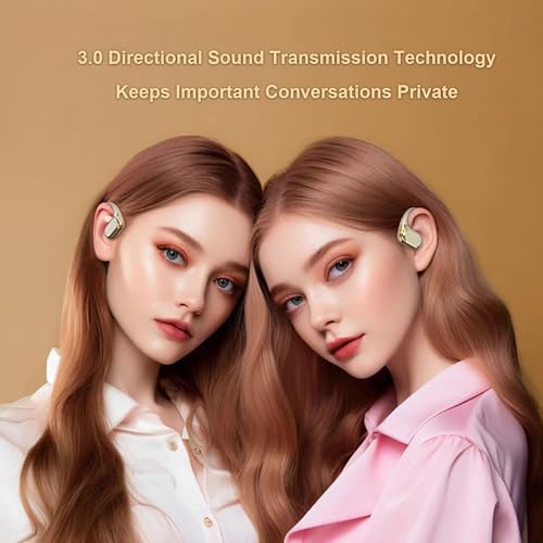 Dpofirs Wireless Earhook Earbuds, Sports Bluetooth Headphones ENC Noise Cancellation, HiFi Sound Over Ear Earphones 60H Playtime for Cycling Running Workout (Gold) - color: Gold