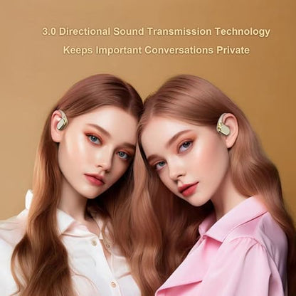 Dpofirs Wireless Earhook Earbuds, Sports Bluetooth Headphones ENC Noise Cancellation, HiFi Sound Over Ear Earphones 60H Playtime for Cycling Running Workout (Gold) - color: Gold