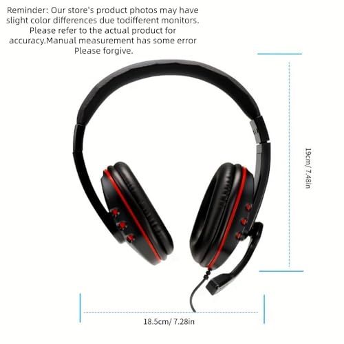 1PCS USB Wired Headset with Microphone, Comfortable Over Ear Design, Clear Communication for Office Meetings, Learning, Gaming, Blue - color: Blue