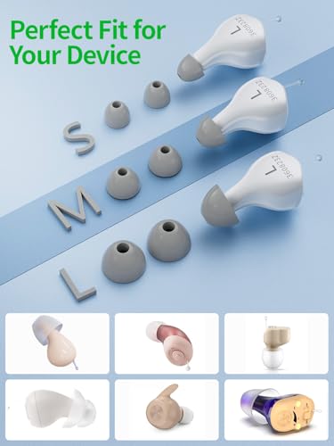 Hearing Aids Domes 4 Pairs Replacement ITE Hearing Amplifiers Memory Foam Earplugs Soft Noise-Reducing Ear Cushions for Improved Comfort Universal Replacement Earplug Tips (G)