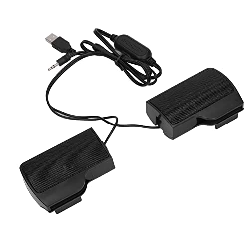 Zerodis Laptop Speakers, USB Powered Soundbar with Screen Clip, Stereo Computer Speaker for Monitor Desktop PC, Wired Mini Sound Bar with Passive Radiators, Plug and Play