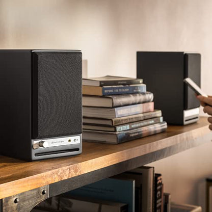 Audioengine HD4 Powered Bookshelf Speakers – Bluetooth 5.3 aptX Adaptive, | 24-Bit DAC, Desktop Speakers for Music, Gaming and Home Audio - Black - color: Black, style: Active