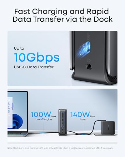 Anker Nano Laptop Docking Station, 13in1 Dock with Detachable 6in1 USBC Hub | 3 Display USB C Dock (2 HDMI+1 DP), 10 Gbps USBC, 3 USBA, Audio, SD/TF, Ethernet, 100W Max PD for Dell/Lenovo/HP Home Office