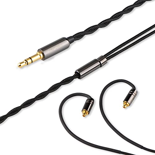 Linsoul Tripowin Zombur 4N OFC in Ear Monitor Cable, 3.5mm Plug, 1.25m | High Purity Oxygen Free Cable HiFi Wired IEM Cable, Cotton Yarn Outer Layer, for Musician Audiophile, w/o Mic, MMCX - size: MMCX, style: Without Mic