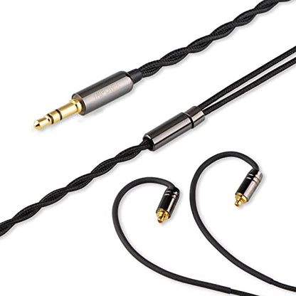 Linsoul Tripowin Zombur 4N OFC in Ear Monitor Cable, 3.5mm Plug, 1.25m | High Purity Oxygen Free Cable HiFi Wired IEM Cable, Cotton Yarn Outer Layer, for Musician Audiophile, w/o Mic, MMCX - size: MMCX, style: Without Mic