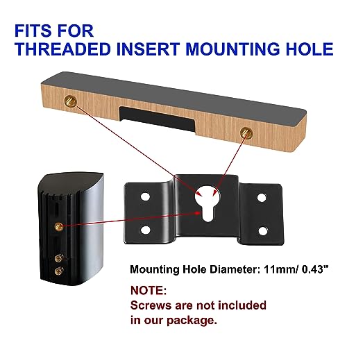 uxcell 5 Pcs Wall-Mounted Speaker Hanging Brackets, 7cm Long Speaker Mounting Clothing Rack Iron Hanger Plate Accessories for Surround Sound Box Audio Speaker, Black