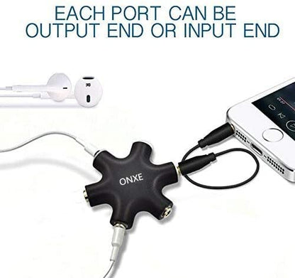 2-Pack Multi Headphone Splitter,3.5mm Headset Earphone Jack Audio Adapter Connector 1 Male to 2 3 4 5 Female Cable and Earphones Speakers