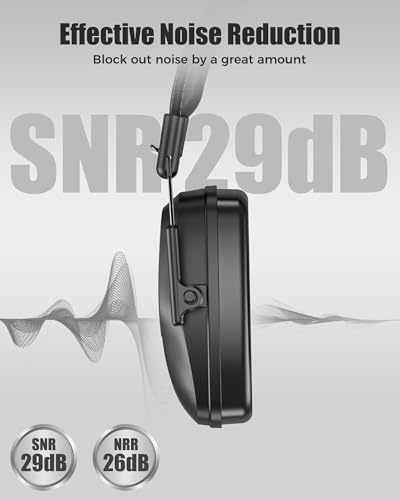 ProCase NRR 28dB Noise Reduction Ear Muffs, Foldable Adjustable Noise Cancelling Headphones - color: 1 - 1 Slim Black